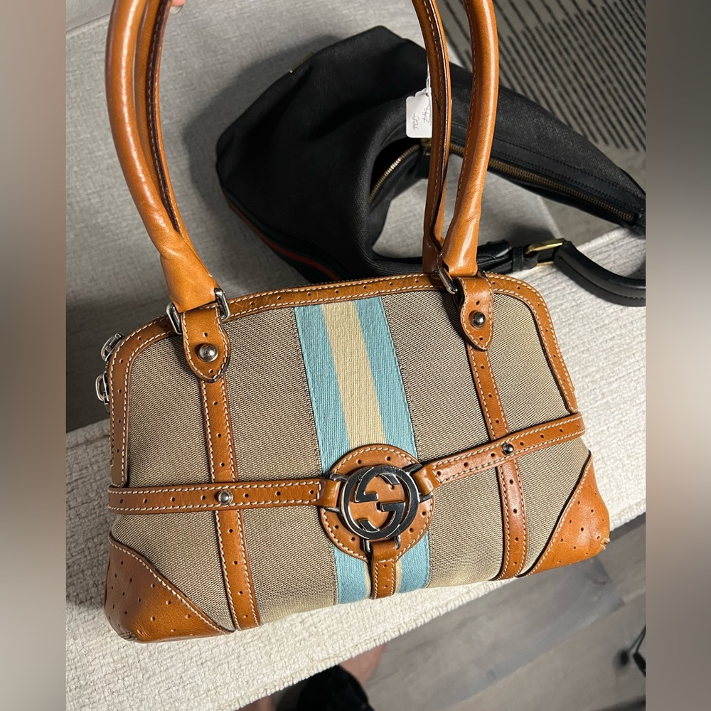 Gucci web reins interlocking g handbag